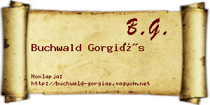Buchwald Gorgiás névjegykártya